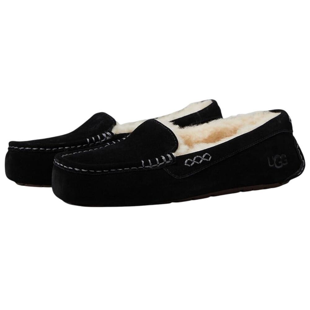 UGG Womens Ansley Slipper Loafer US 5M EU 36 Black Suede EUC